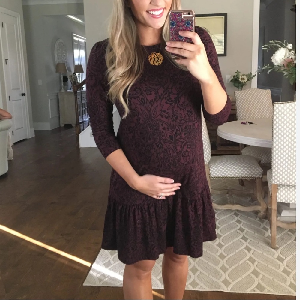LOFT Midi Dress with Ruffle Hem